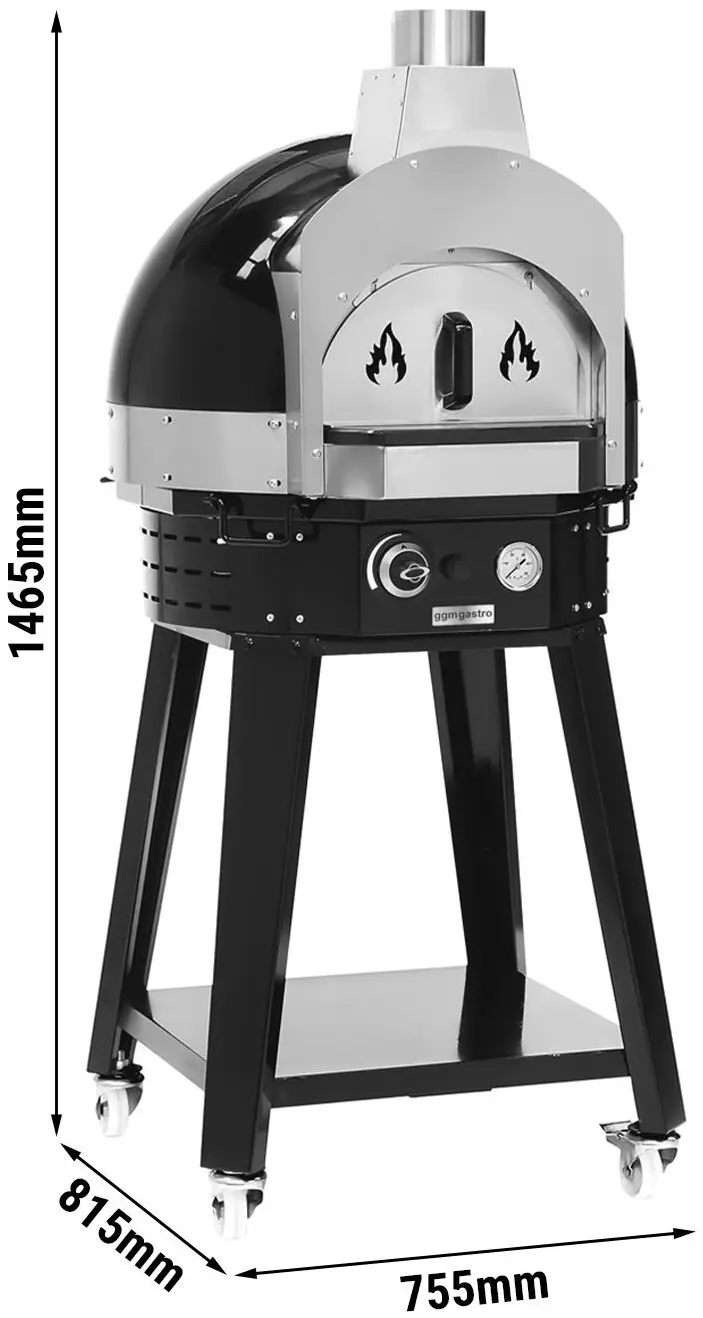 Печь для пиццы газовая GGM Gastro GPOUE7S (Black) - 7