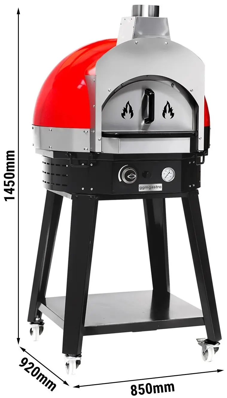 Печь для пиццы газовая GGM Gastro GPOUE8R (Red) - 7