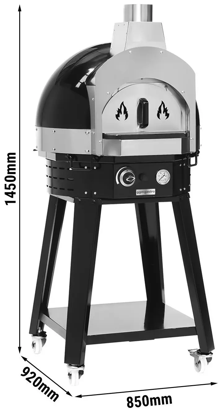 Печь для пиццы газовая GGM Gastro GPOUE8S (Black) - 7
