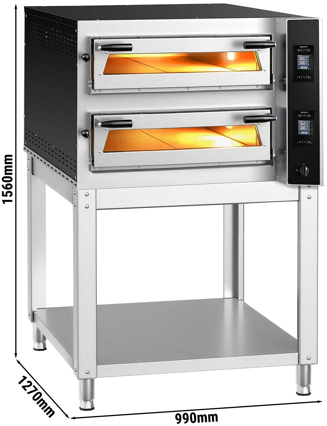 Печь для пиццы GGM Gastro PDP66TTC-NB#UDP66T-N (Inox/Black) - 5
