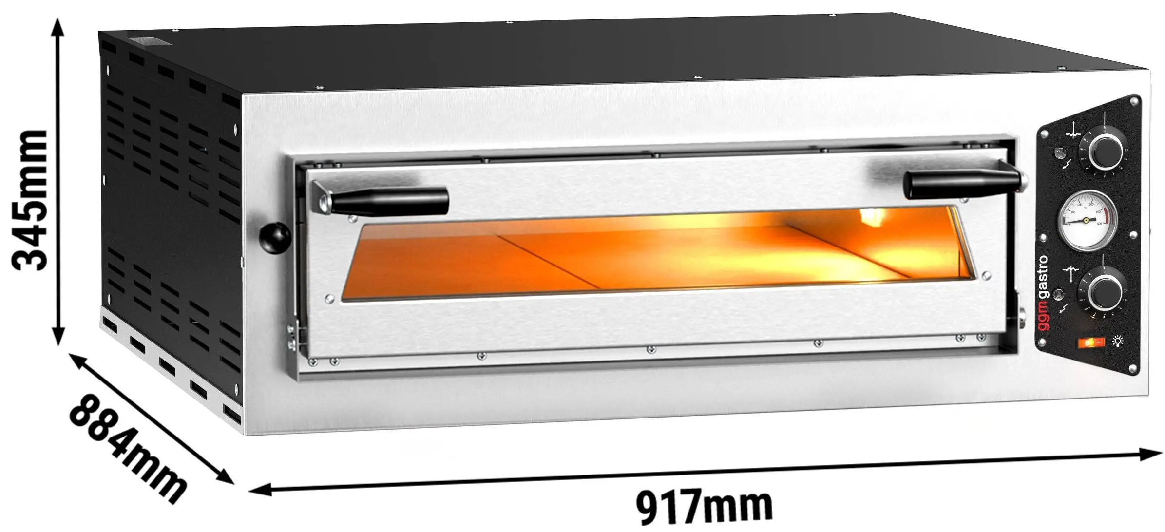 Печь для пиццы GGM Gastro PP430-230V (Inox/Black) - 9
