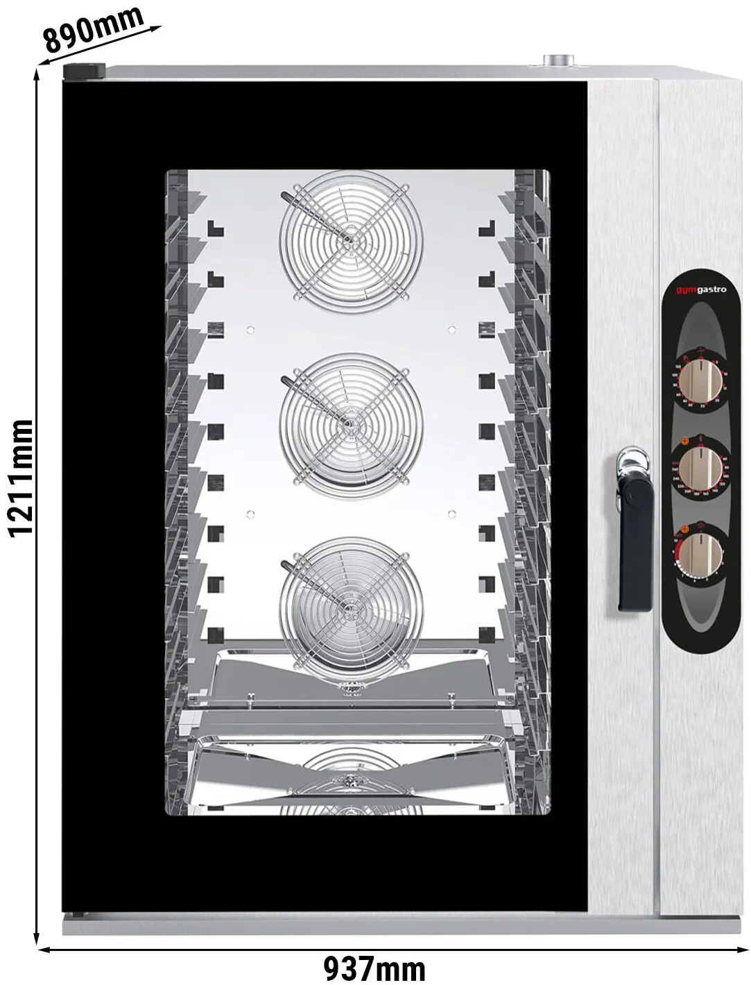 Cuptor cu convectie GGM Gastro BKDV1200-2SM#HGNV12N (Black/Inox) - 5