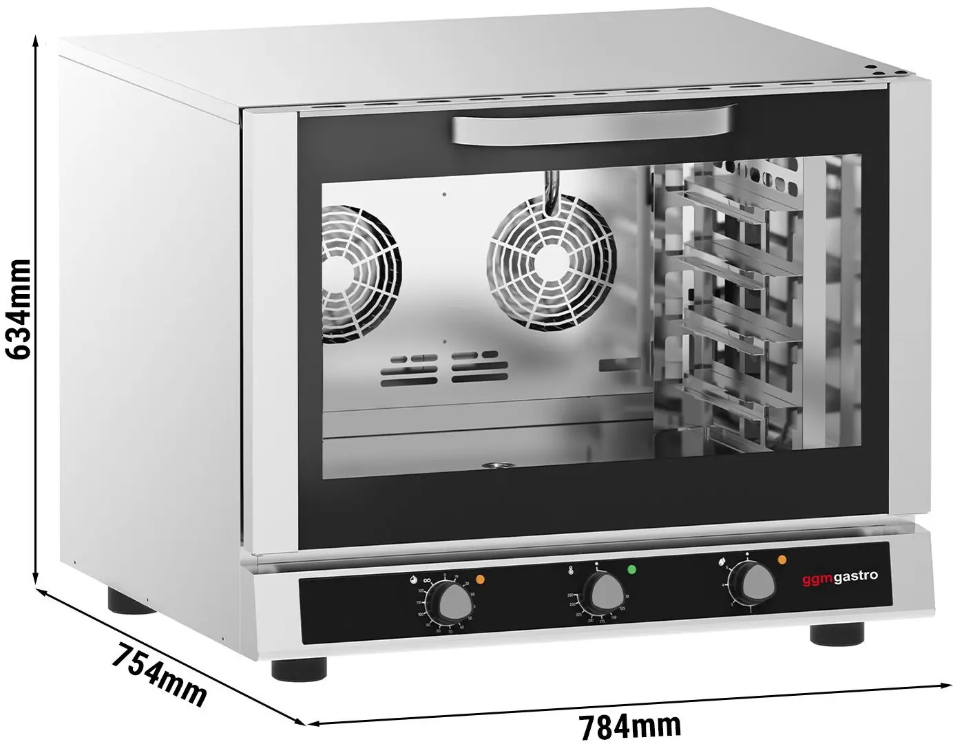 Печь конвекционная GGM Gastro EHTE776DN (Black/Inox) - 2