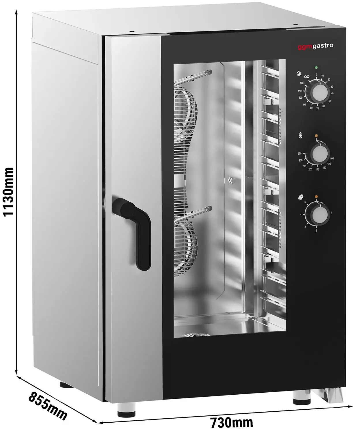 Печь конвекционная GGM Gastro KDMTE1111N (Black/Inox) - 9