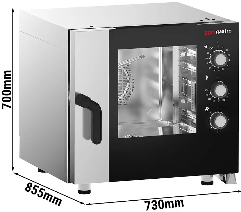 Печь конвекционная GGM Gastro KDMTE511N (Black/Inox) - 9