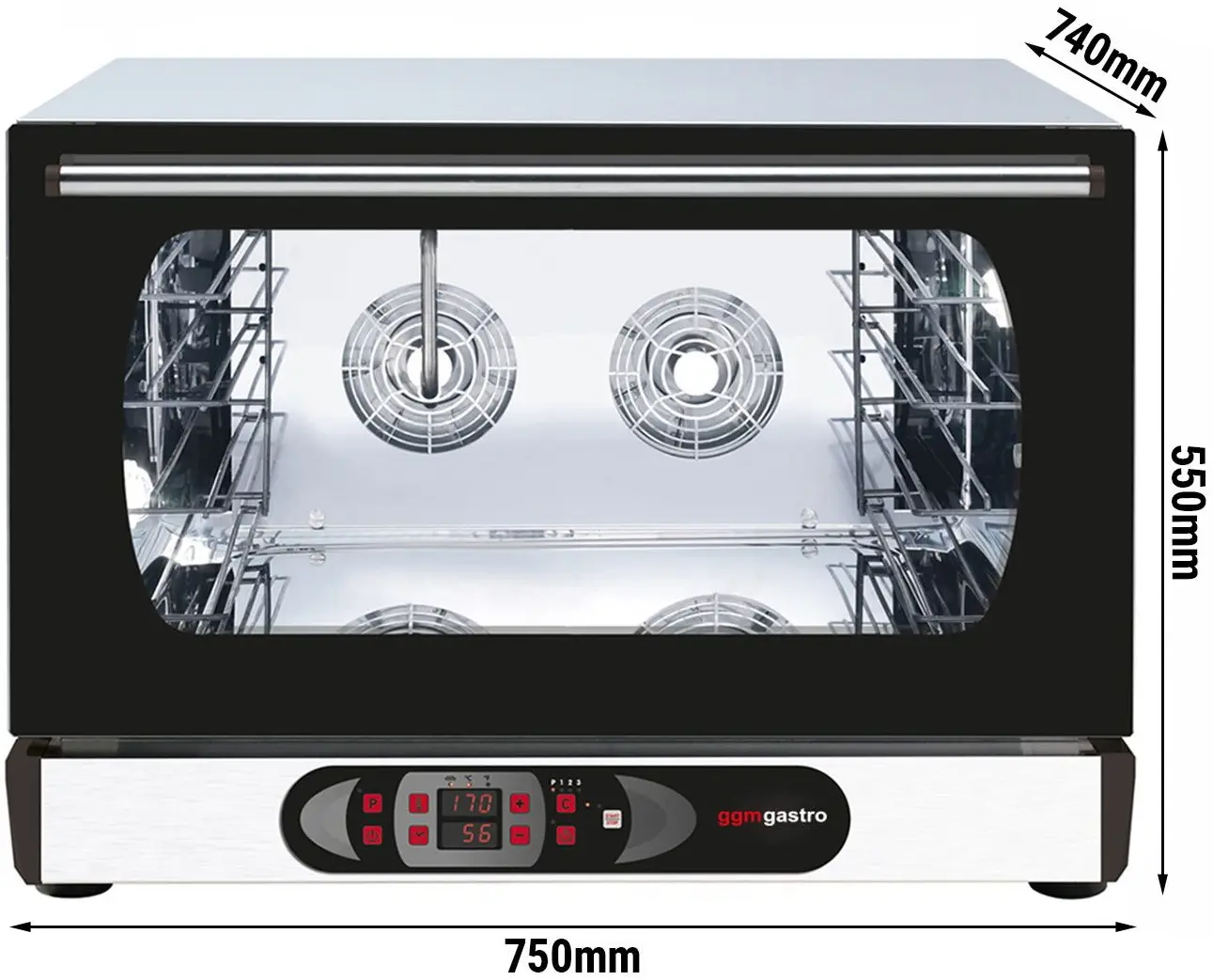 Печь конвекционная GGM Gastro Kompakt HV560-1E (Black/Inox) - 3