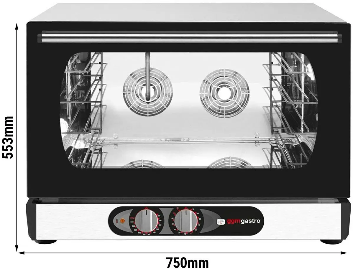 Печь конвекционная GGM Gastro Kompakt HV560-2E (Black/Inox) - 5