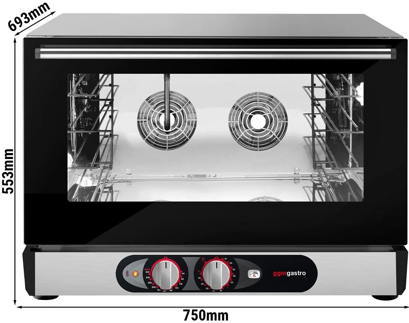Печь конвекционная GGM Gastro Kompakt ULOMV464 (Black/Inox) - 2