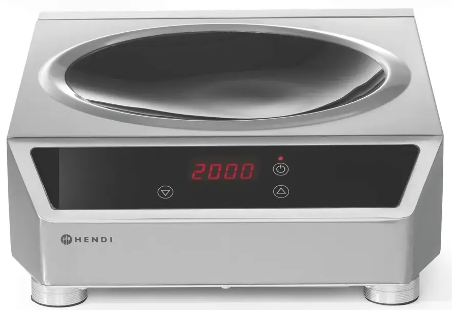 Set plita de masa cu inductie + tigaie Hendi Profi Line Wok 239681 (Inox)