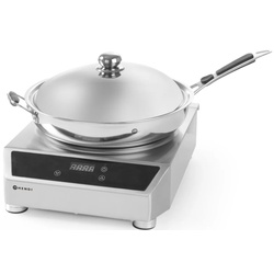 Set plita de masa cu inductie + tigaie Hendi Profi Line Wok 239681 (Inox)
