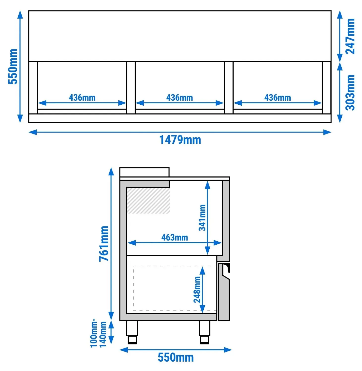 Холодильный ларь для бутылок GGM Gastro FEI445S (Inox) - 6