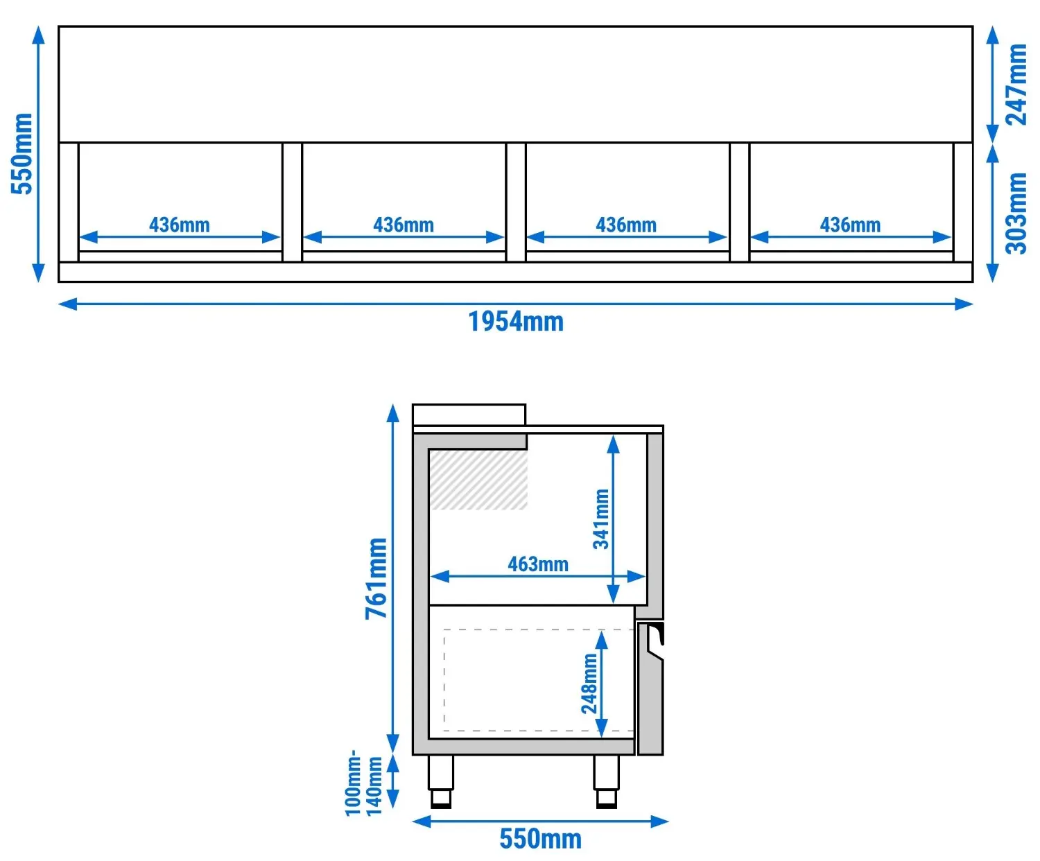 Холодильный ларь для бутылок GGM Gastro FEI620S (Inox) - 6