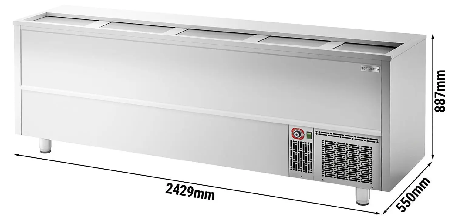 Холодильный ларь для бутылок GGM Gastro FEI800 (Inox) - 6