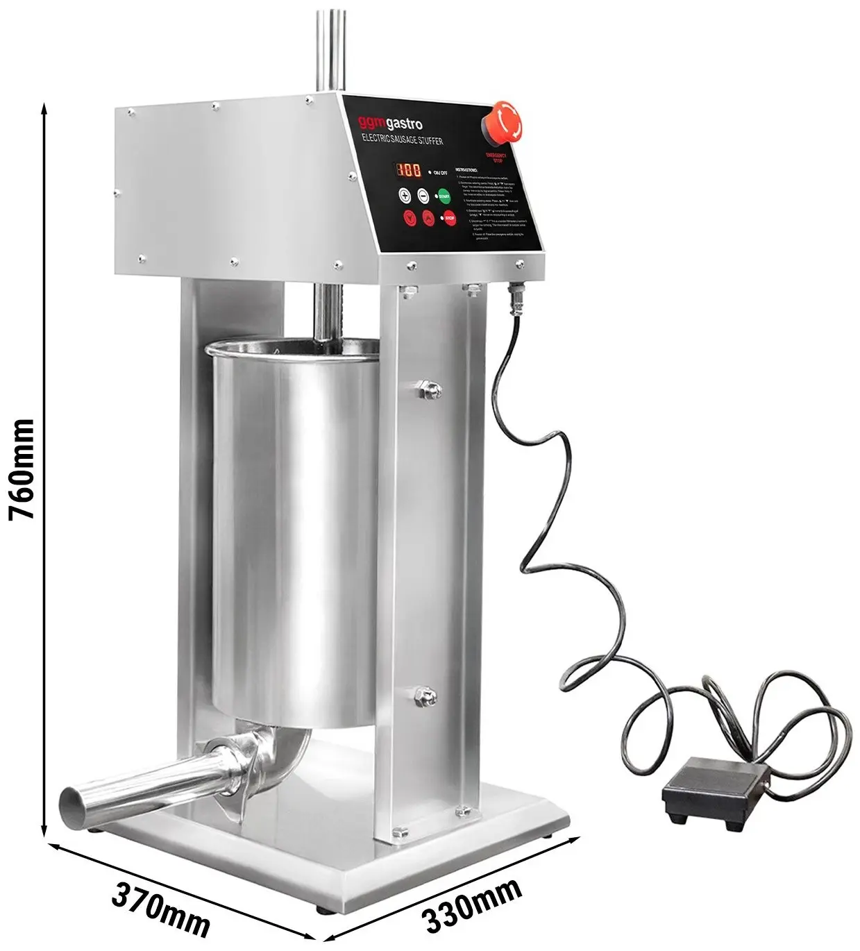 Наполнитель колбасный GGM Gastro  EWFMH15 (Inox/Black) - 14