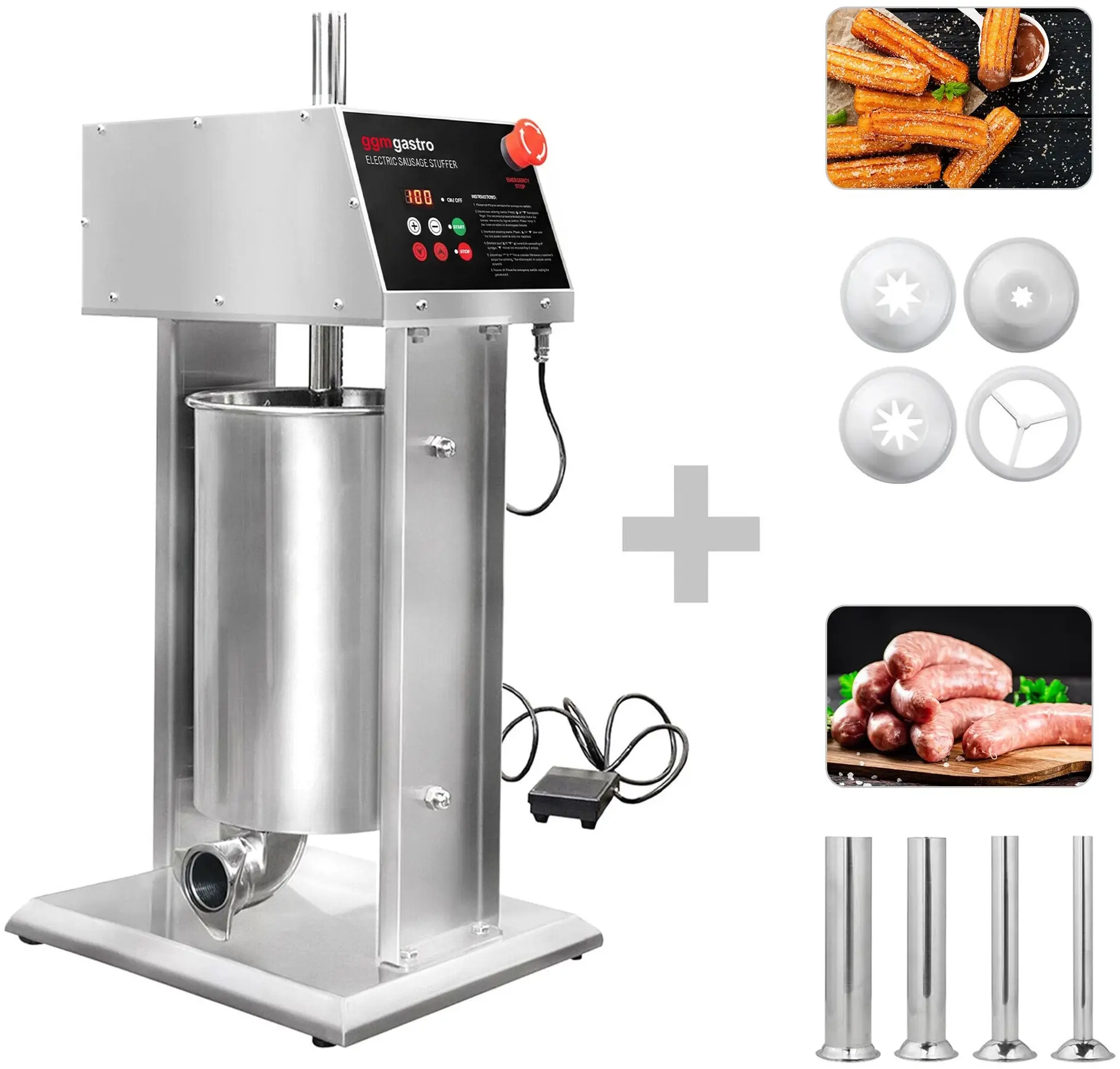 Наполнитель колбасный GGM Gastro  EWFMH15 (Inox/Black) - 10