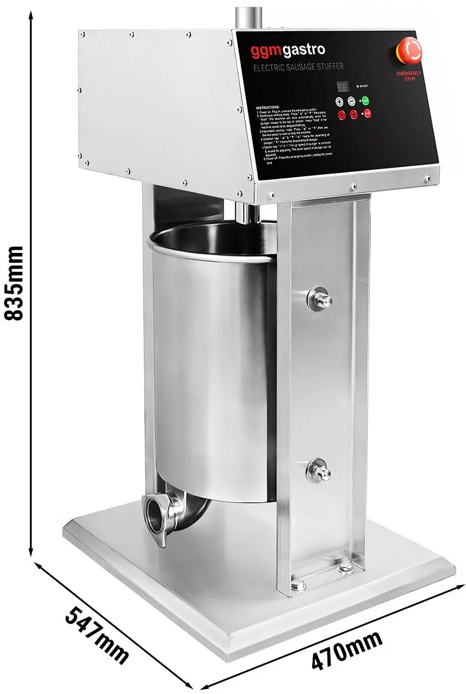 Наполнитель колбасный GGM Gastro EWFMH20 (Inox/Black) - 14