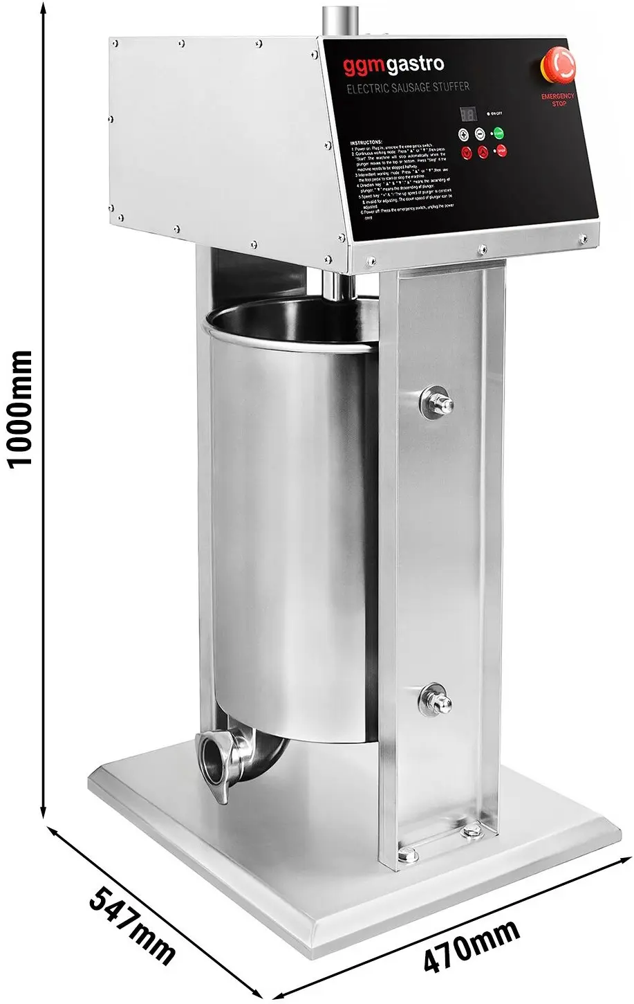 Наполнитель колбасный GGM Gastro EWFMH30 (Inox/Black) - 14