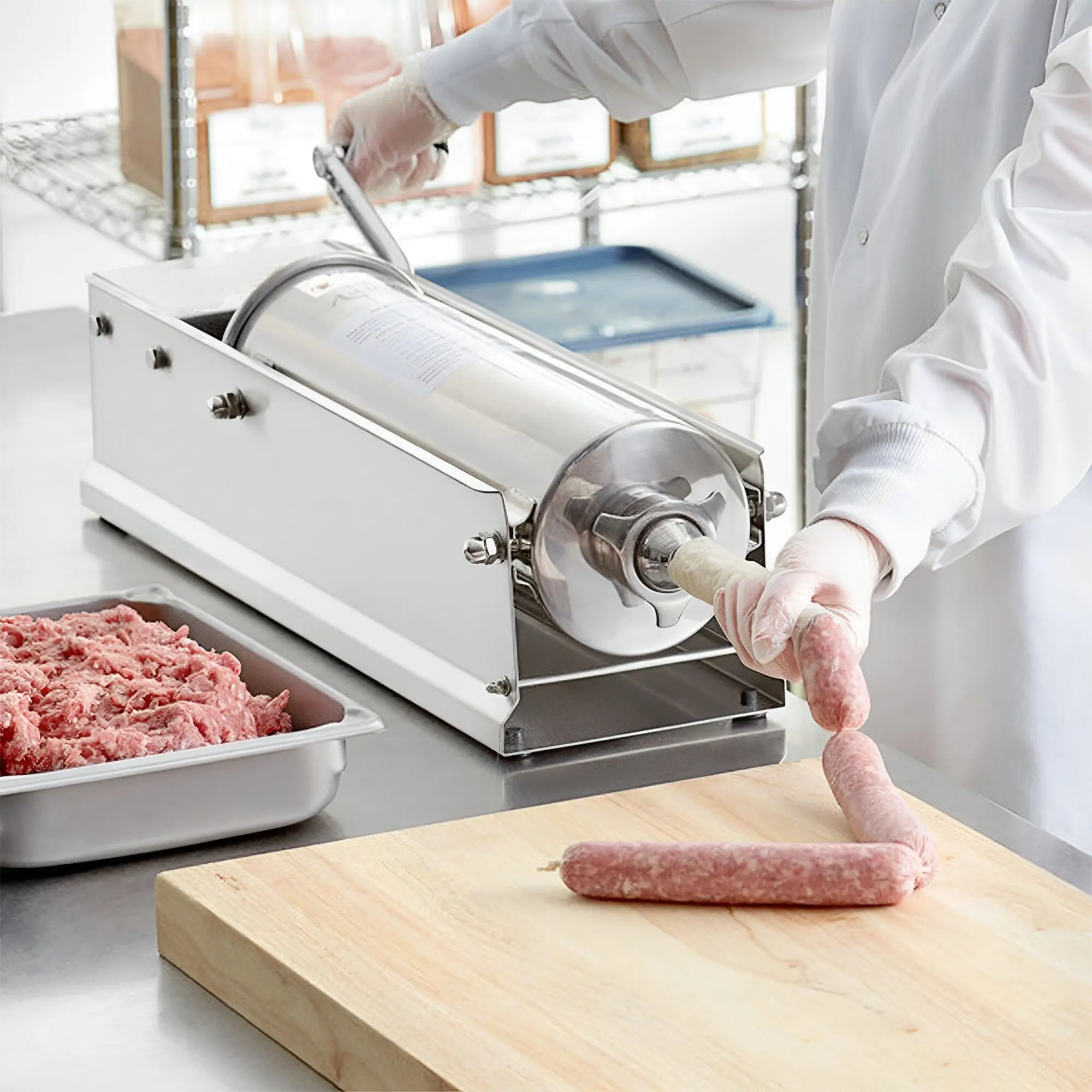 Aparat pentru umplut cârnaţi GGM Gastro WFLHB5 (Inox) - 10