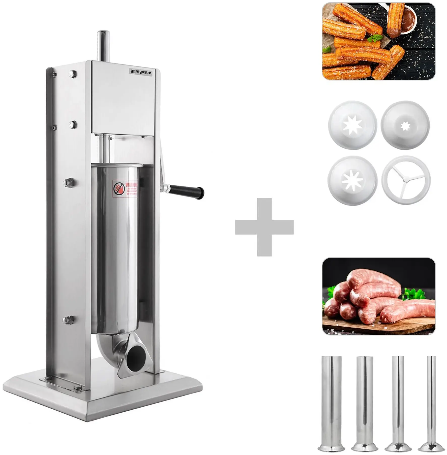 Aparat pentru umplut cârnaţi GGM Gastro WFMHB5 (Inox) - 10