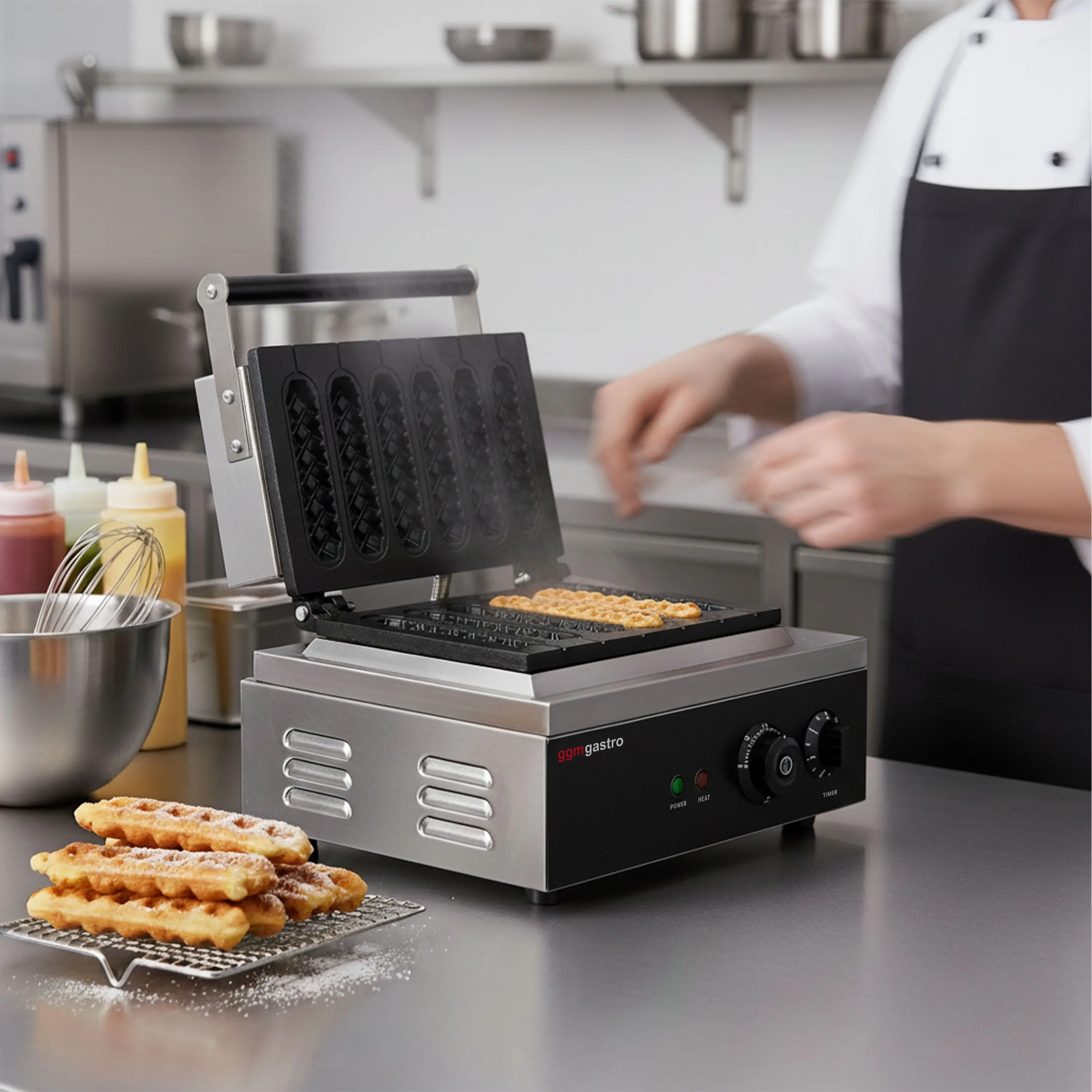 Aparat de facut corn dog-uri GGM Gastro WEJ6 (Black/Inox) - 8
