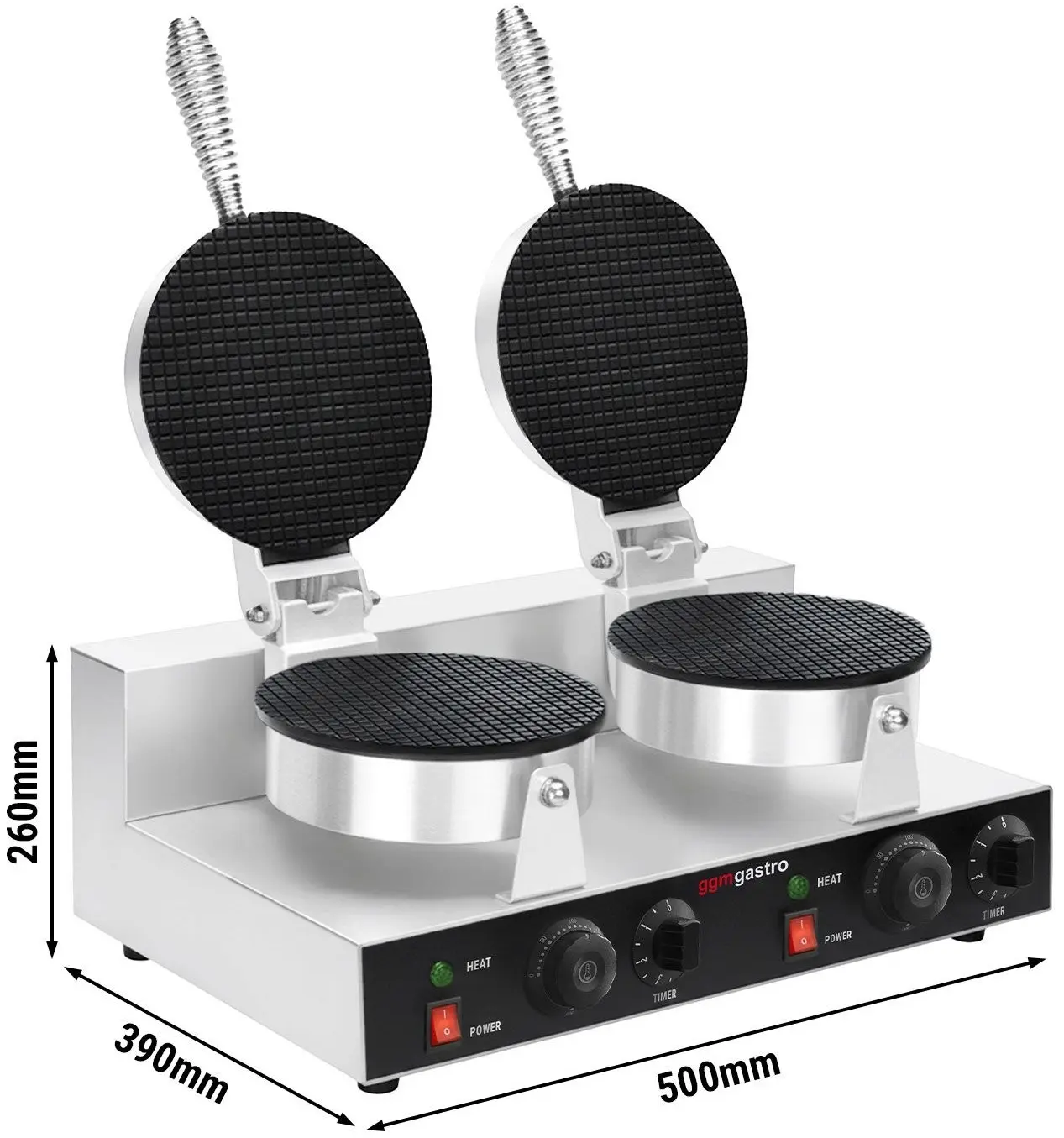 Aparat de facut cornete de inghetata GGM Gastro WAEEHJ2 (Inox) - 4