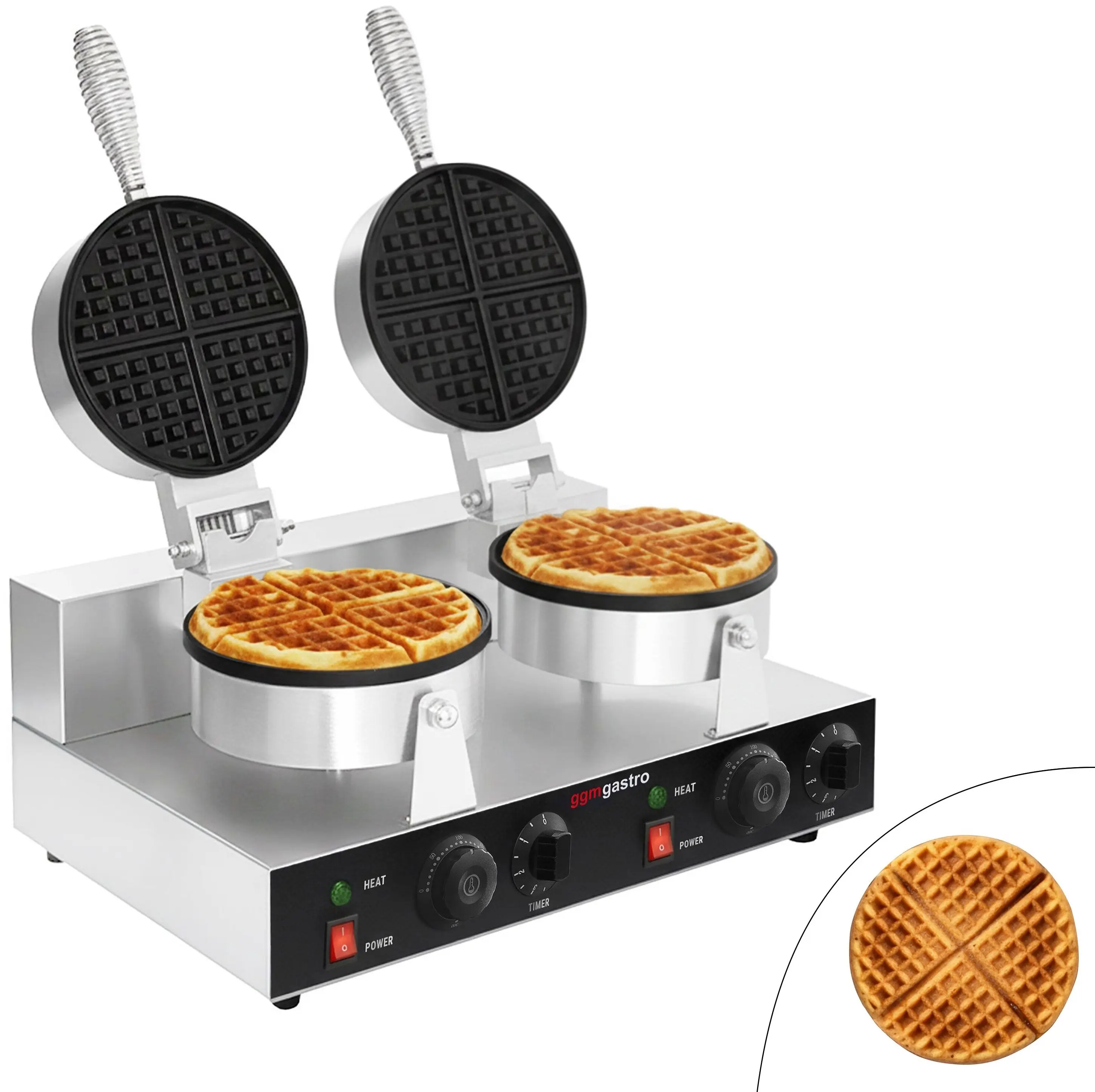 Aparat de facut vafe GGM Gastro WDJ180 (Black/Inox) - 6