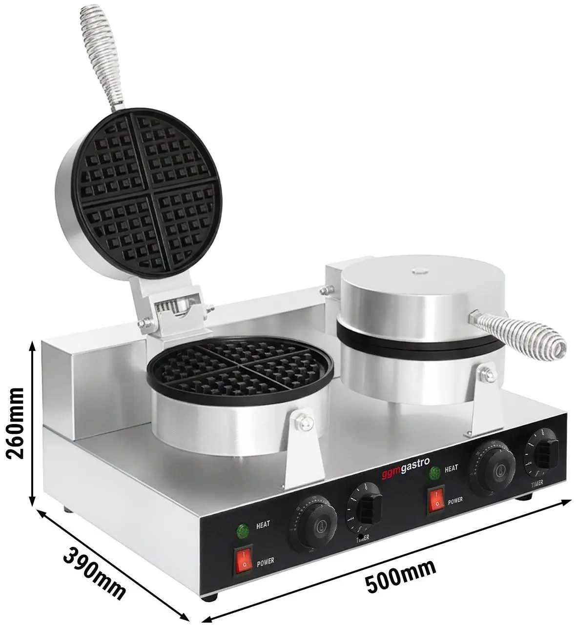 Aparat de facut vafe GGM Gastro WDJ180 (Black/Inox) - 7
