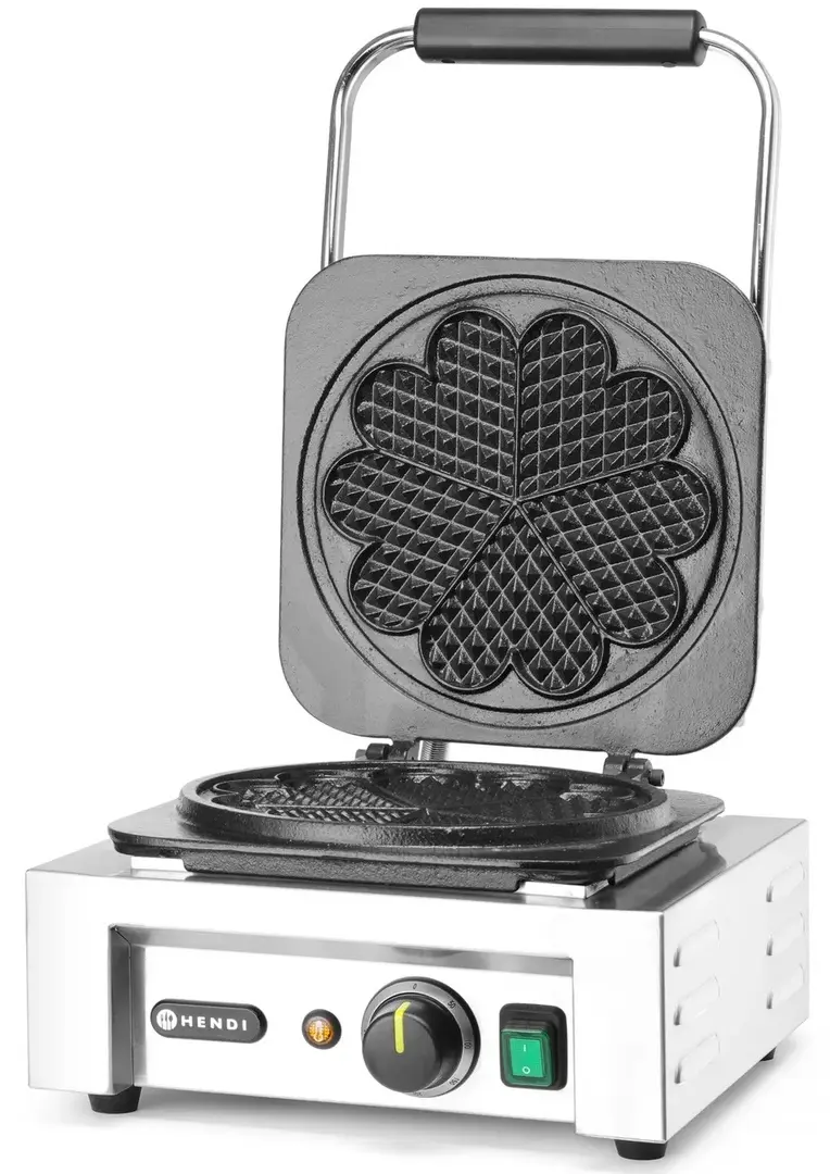 Aparat de facut vafe Hendi Heart 212134 (Inox/Black)