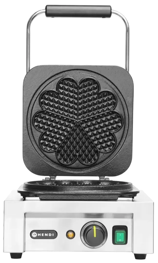 Aparat de facut vafe Hendi Heart 212134 (Inox/Black)