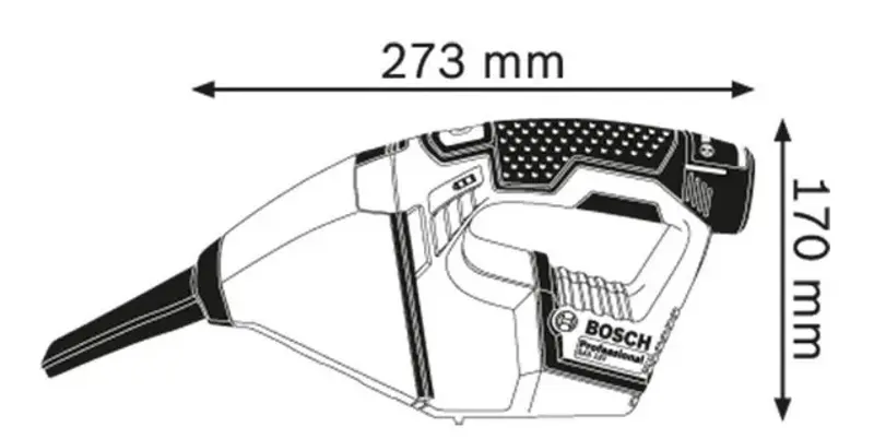 Промышленный пылесос Bosch 12 V-LI (Black/Blue) - 4
