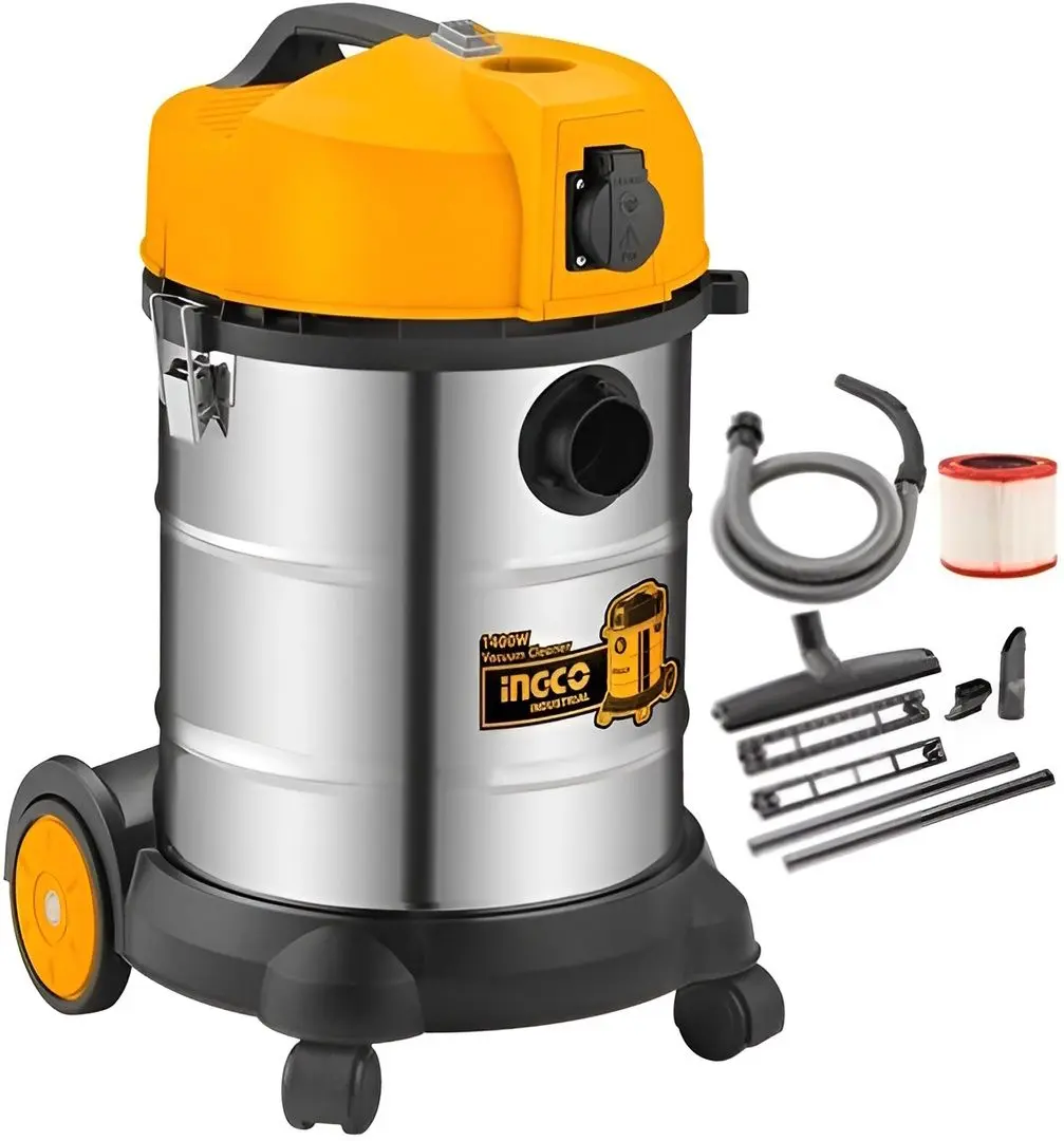 Aspirator industrial Ingco Industrial VC14301 (Inox/Yellow)