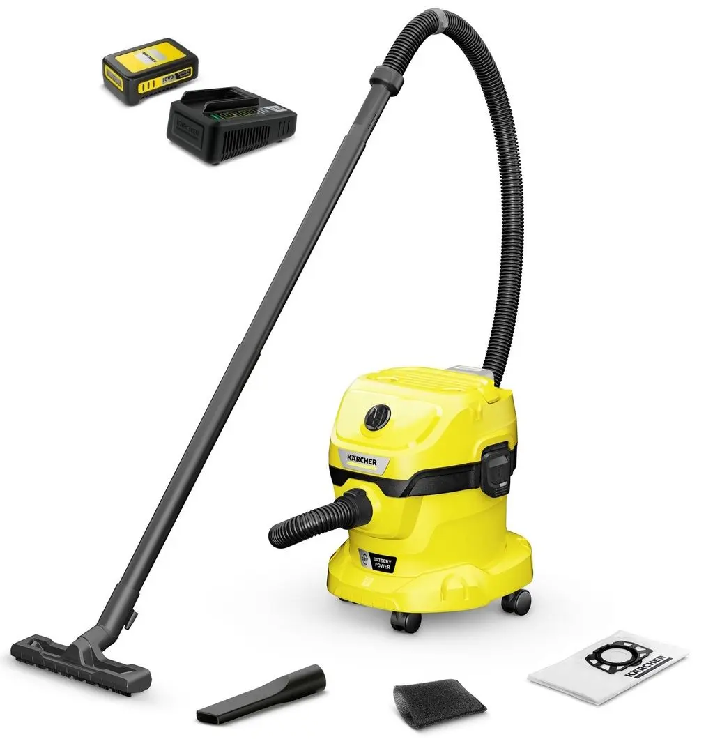 Aspirator industrial Karcher WD 2-18 V-12/18 Battery + Kit 1.628-500.01 (Yellow/Black)