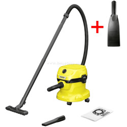 Промышленный пылесос Karcher WD 2 Plus V-12/4/18 1.628-018.0 + насадка для автомобиля (Yellow/Black)