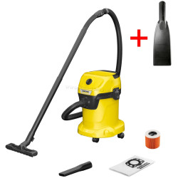 Промышленный пылесос Karcher WD 3 V-17/4/20 1.628-130.0 + насадка для автомобиля (Yellow/Black)