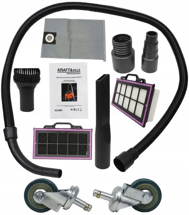 Промышленный пылесос Kraft&Dele Professional KD488 (Orange/Black) - 14