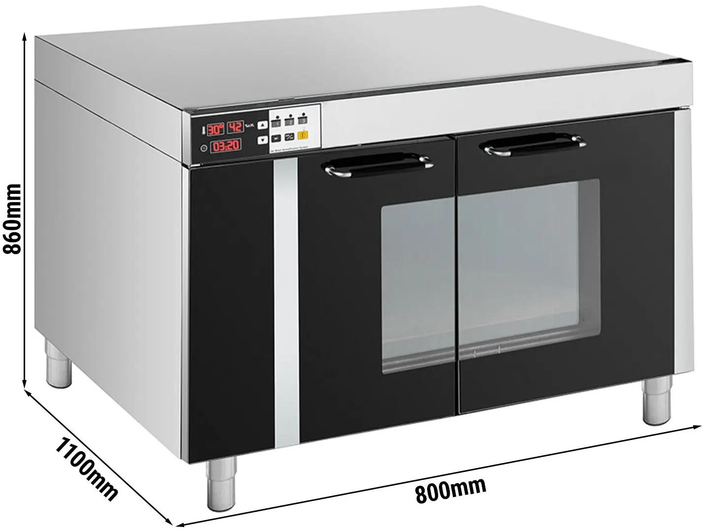 Расстоечный шкаф GGM Gastro GSB8 (Inox/Black) - 2