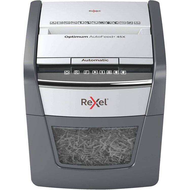 Distrugator de documente Rexel Optimum 45X (Black/Inox)