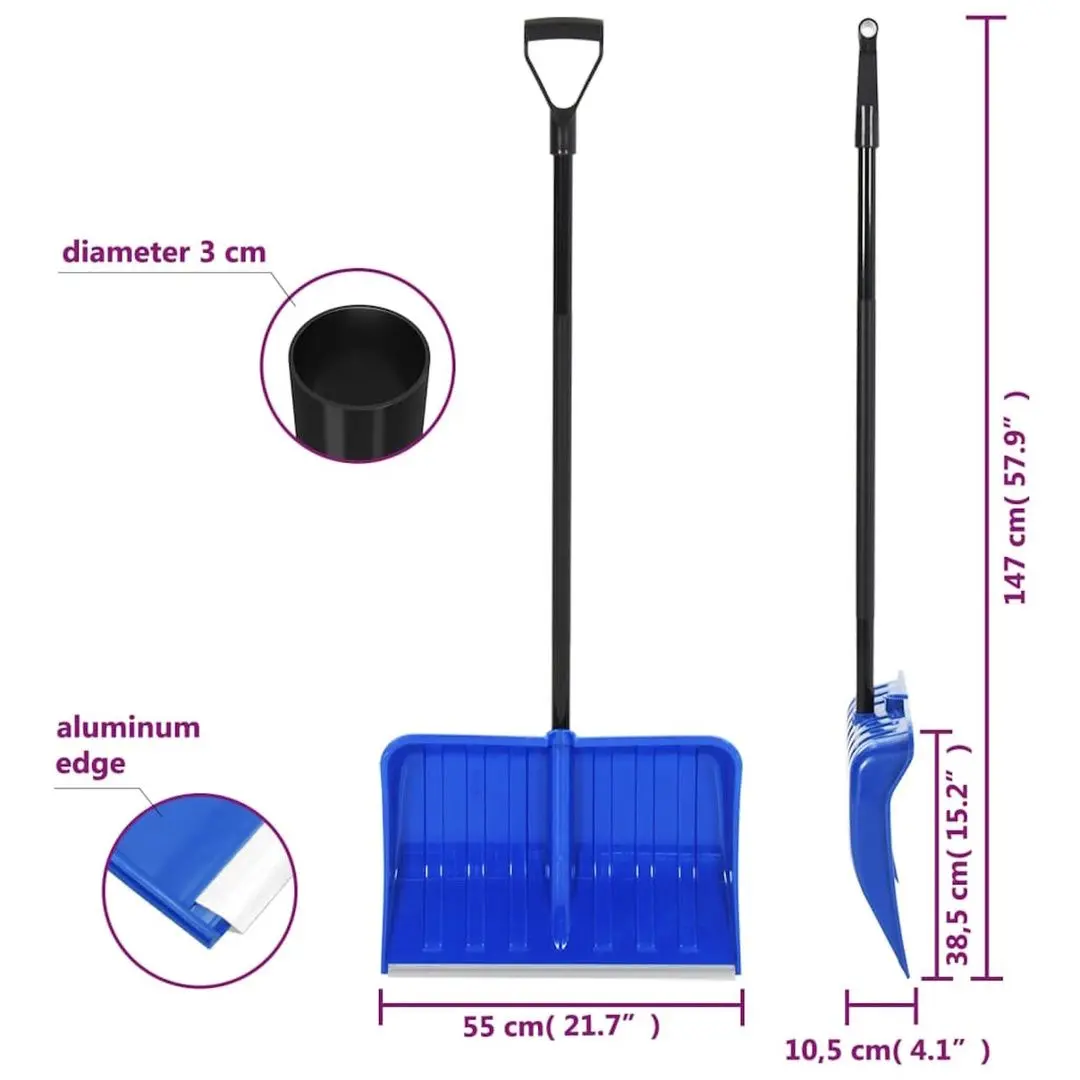 Лопата для снега VidaXL 93708 (Blue/Black) - 6