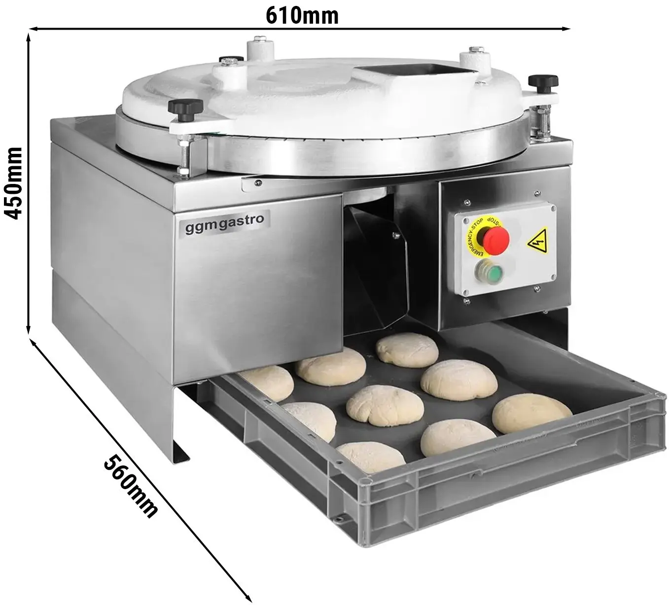 Rotunjitor de aluat GGM Gastro TBMZ270 (Inox) - 4