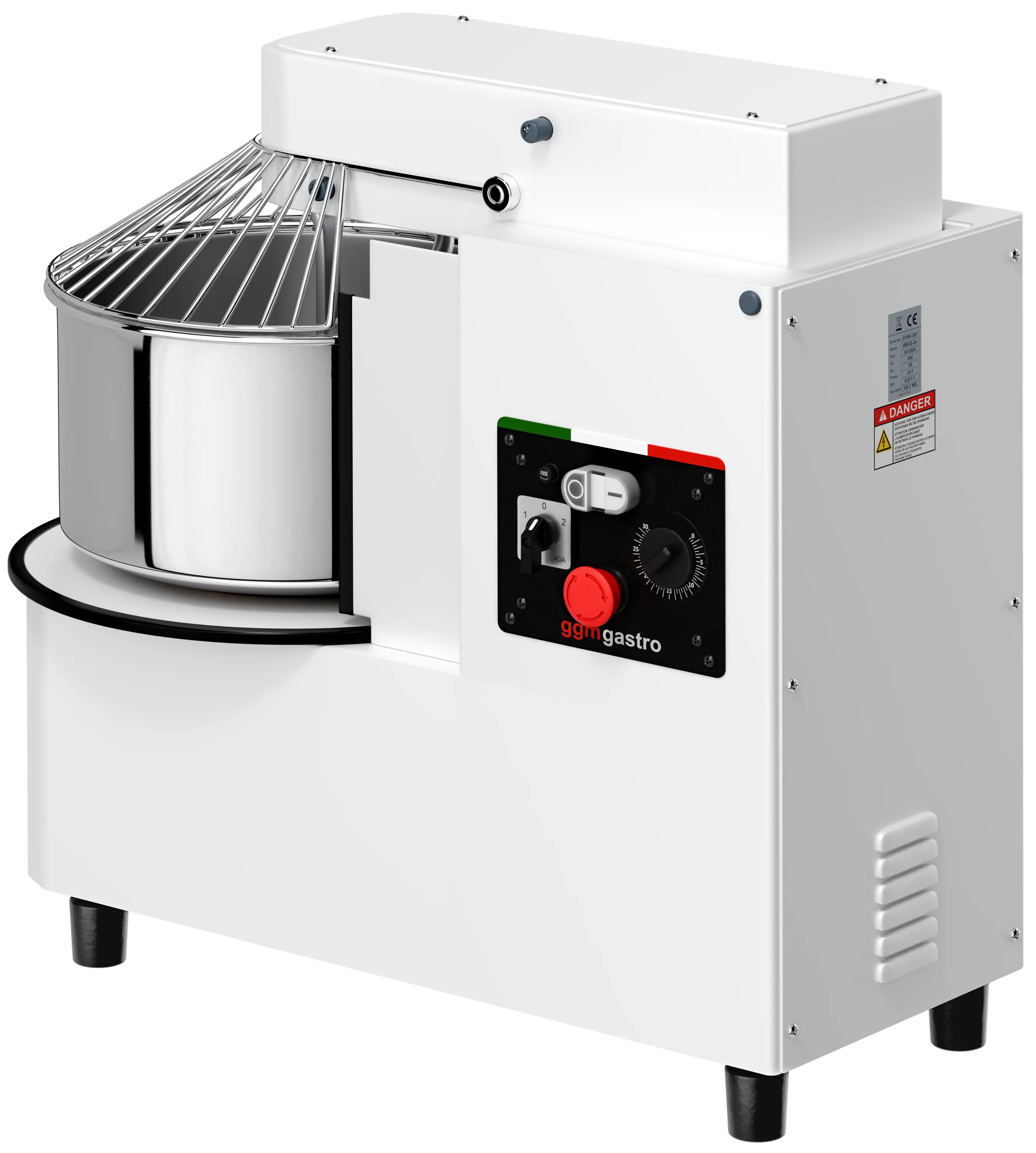 Тестомес спиральный для пиццы GGM Gastro TMP22-KA-N (White) - 6