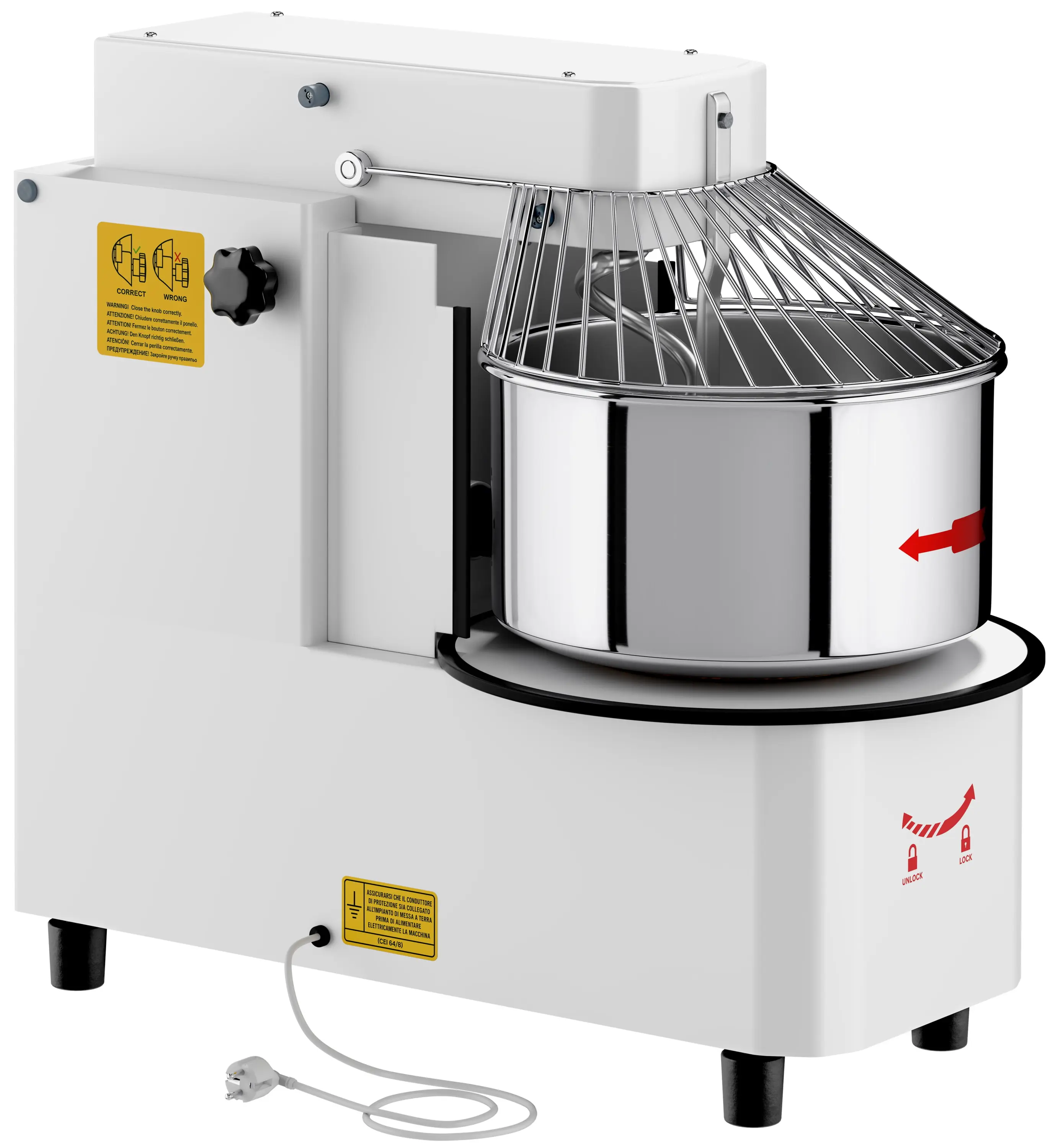 Тестомес спиральный для пиццы GGM Gastro TMP22KR-N (White) - 5