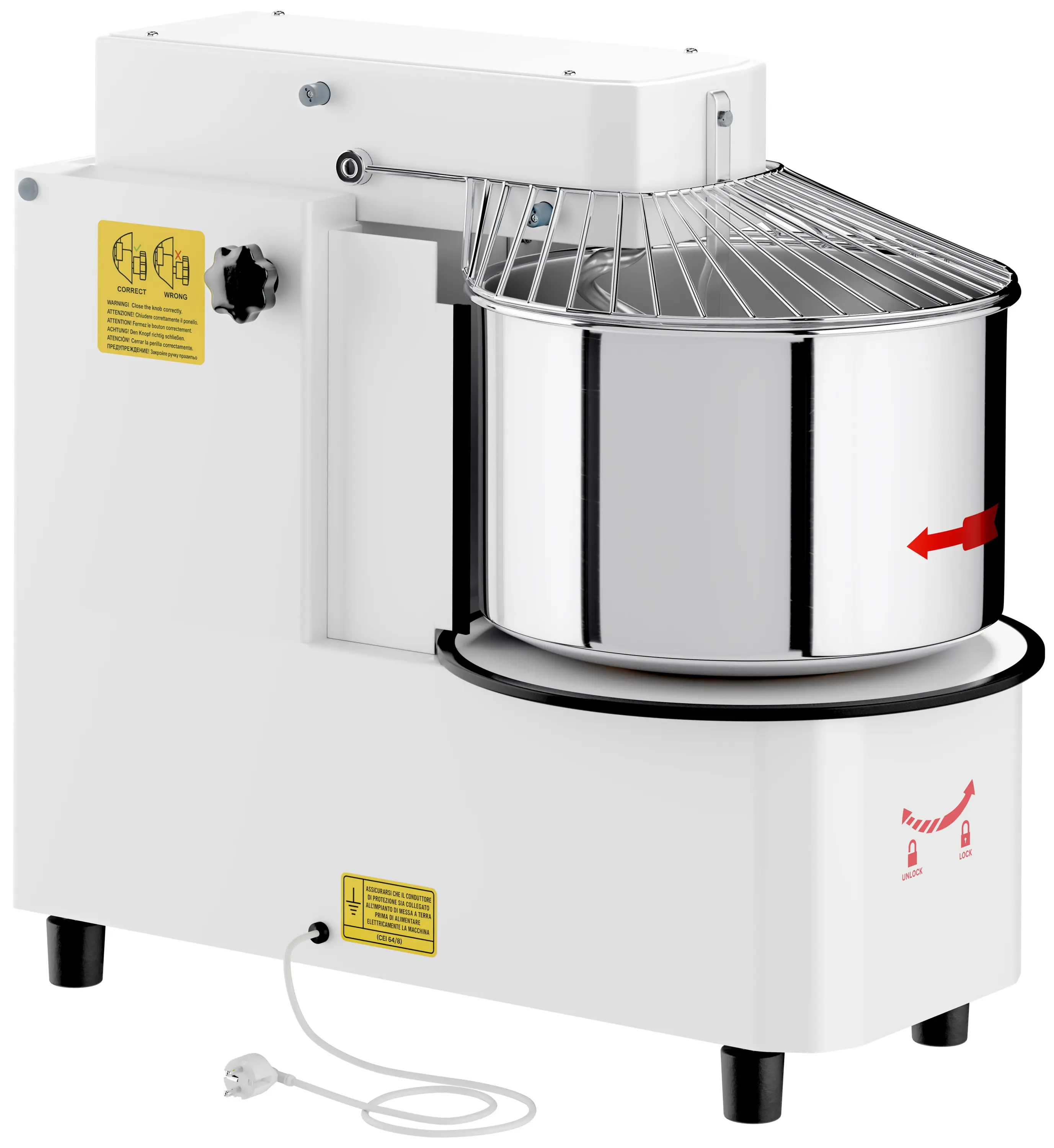 Тестомес спиральный для пиццы GGM Gastro TMP33-KA-N (White) - 5
