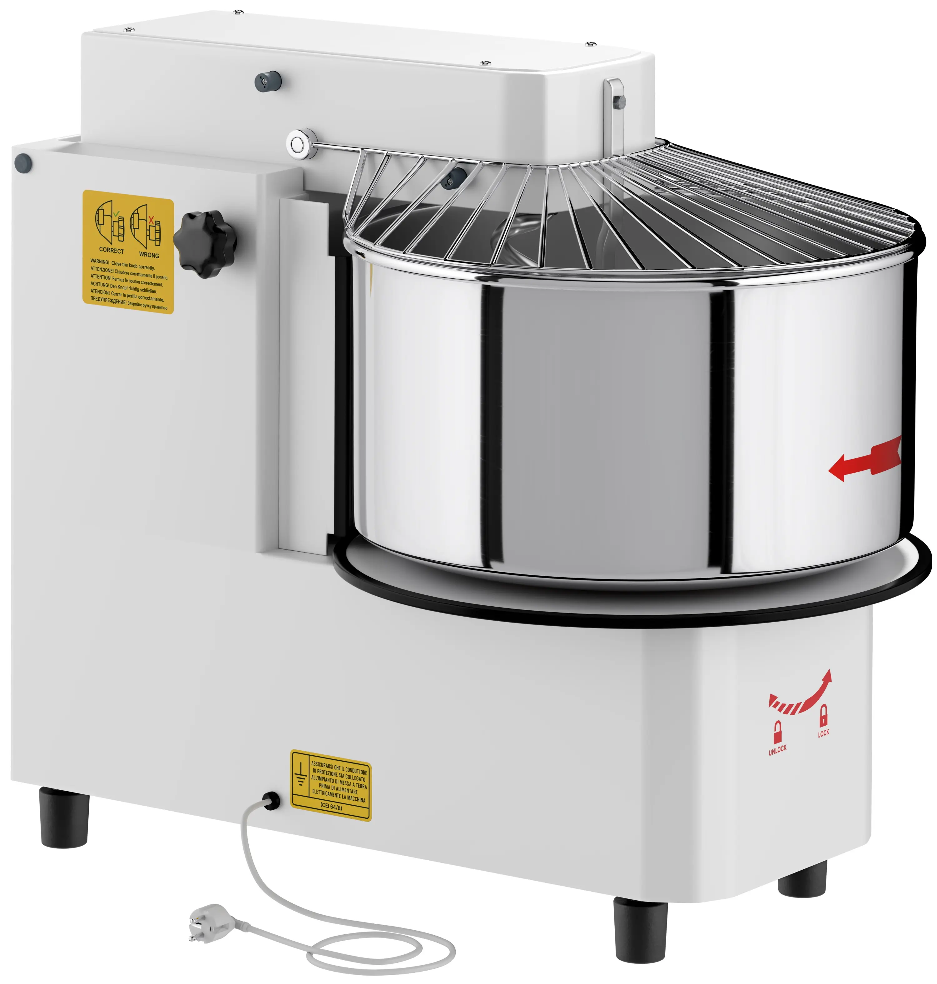 Тестомес спиральный для пиццы GGM Gastro TMP53-KA2-N (White) - 5