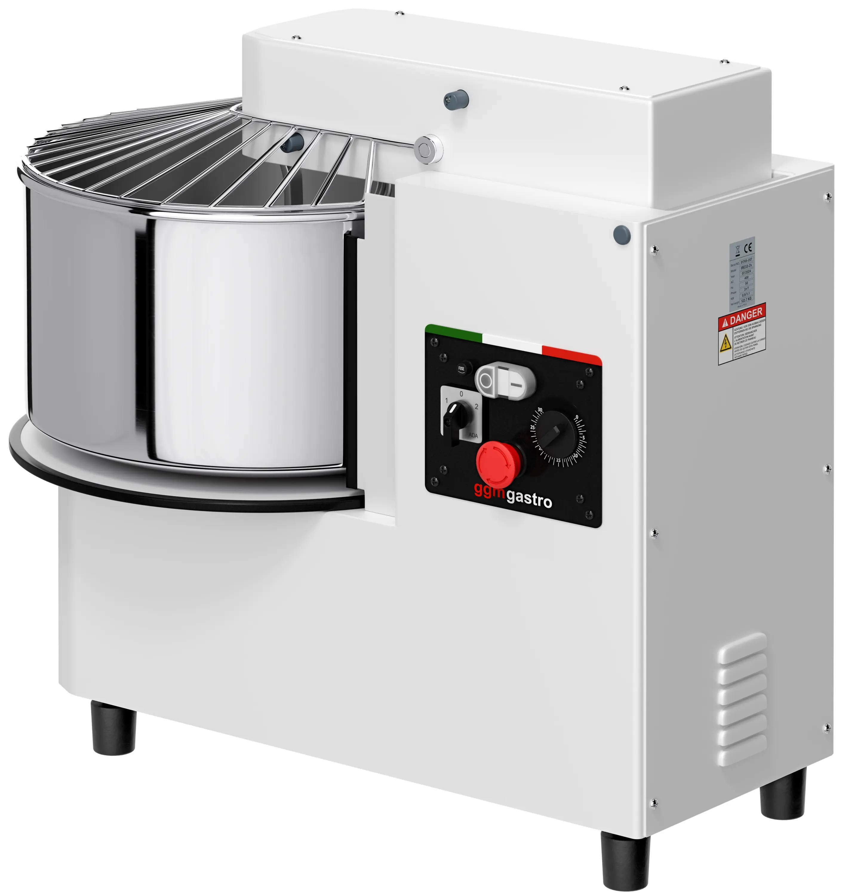 Тестомес спиральный для пиццы GGM Gastro TMP53-KA2-N (White) - 6