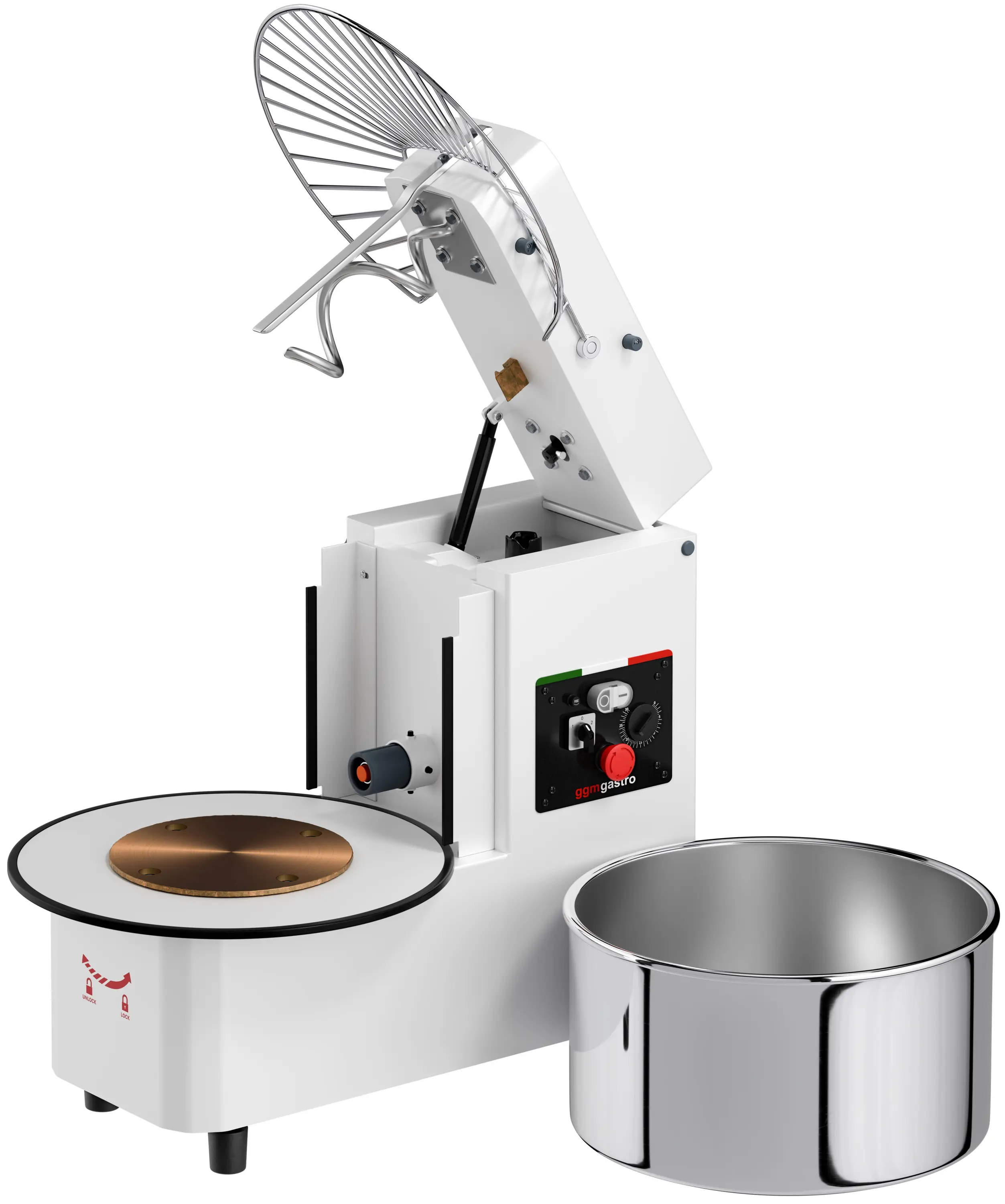 Тестомес спиральный для пиццы GGM Gastro TMP53-KA2-N (White) - 7
