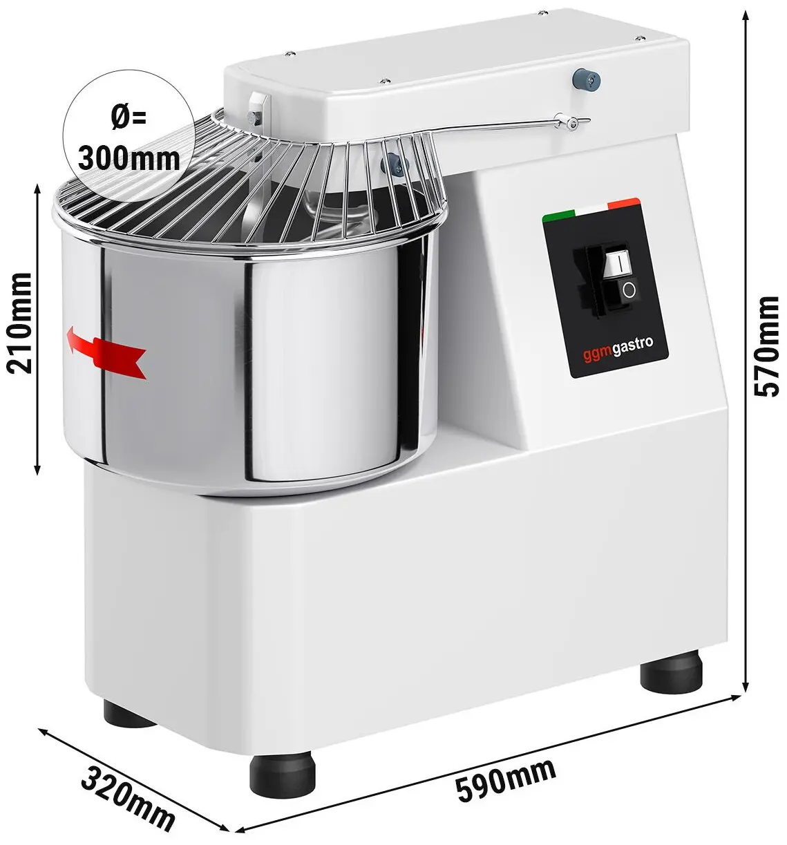 Тестомес спиральный GGM Gastro TMP15-230V-N (White) - 10