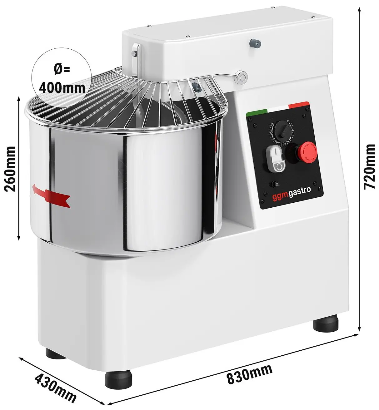 Тестомес спиральный GGM Gastro TMP33-230V-N (White) - 10