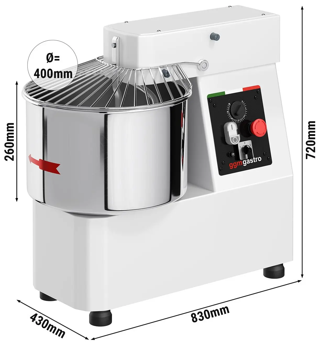 Тестомес спиральный GGM Gastro TMP33-FK-N (White) - 10