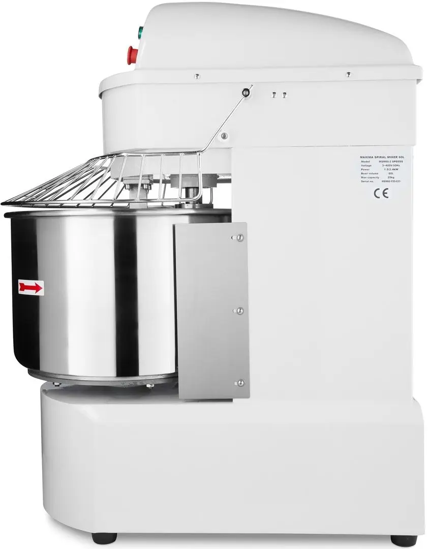 Malaxor aluat cu spirala Maxima 60L 09361060 (White/Inox)