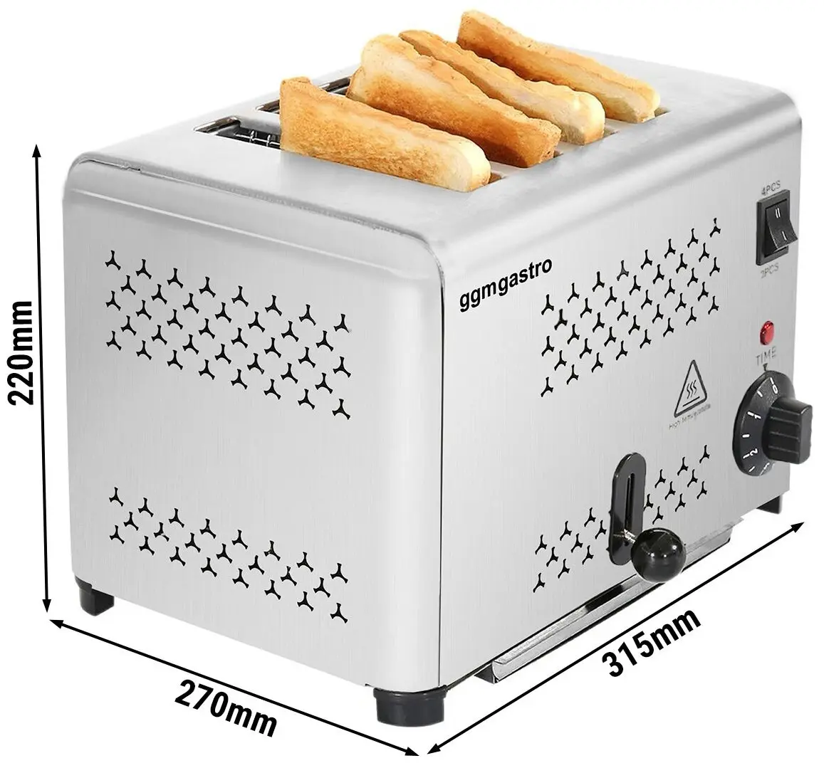 Тостер GGM Gastro TOET4 (Inox) - 4